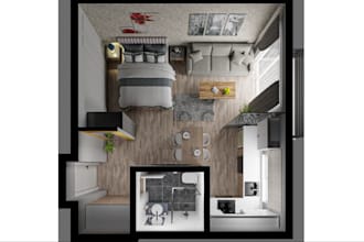 redesign 3d residential house plan, lobby room, 2d to 3d cad file, family home