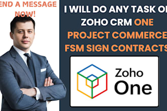 do any task of zoho crm one project commerce fsm  sign contract