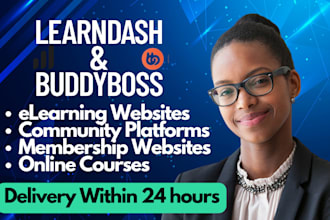 design lms website with learndash, buddyboss in 24 hours