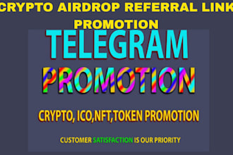 crypto airdrop referral link promotion, telegram solana memecoin promotion
