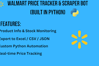 develop a walmart product tracking and scraping bot in python
