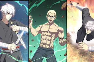 draw webtoon like official based on your script