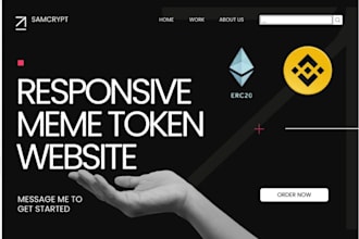 create crypto token website coin or memecoin website solana presales website