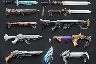 draw your prop, fantasy or futuristic weapon designs