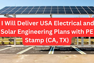 usa, ca tx electrical and solar engineering plans with stamp for city approval
