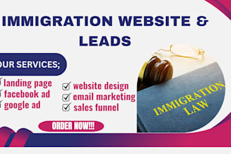 immigration leads lawyer website visa application attorney website salesfunnel