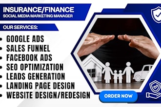 be your insurance social media marketing manager for active lead, website design