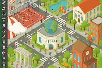 illustrated map map design vector map isometric map, map illustration custom map