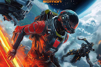 make a sci fi character illustration or sci fi character