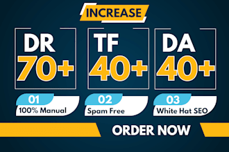 increase ahrefs DR domain authority da tf with SEO backlinks