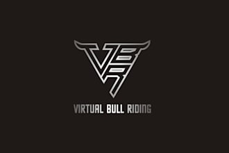 design unique virtual bull riding logo