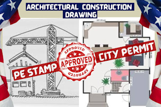 pe stamp structural architecture plan for texas, california, florida city permit