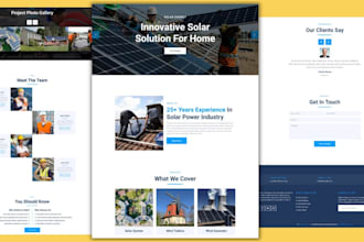 develop solar website, construction, roofing and plumbing website
