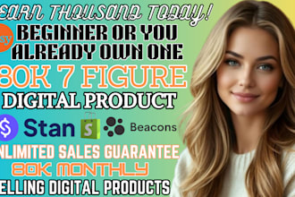 setup 7figure shopify digital product,etsy shop,stan store digital product store