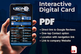 design an interactive digital business card in PDF format