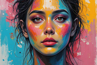 potrait color abstract art illustration