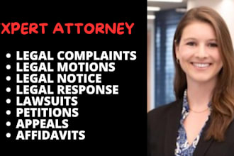 draft legal lawsuits, complaints, petitions, motions, appeals, injunctions