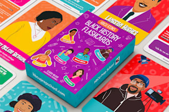 design card game flashcards board game card box mockup rule book illustrations