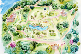 do custom watercolor wedding map