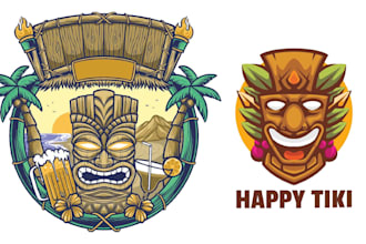 create custom tiki bar mascot logo