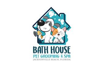 design surprising modern pet grooming logo