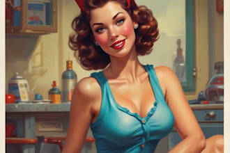create pin up girl and pin up girl illustration