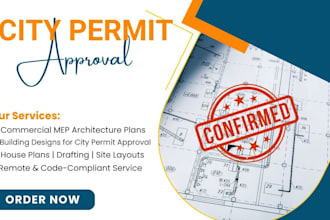 design commercial mep architecture building plans house city permit