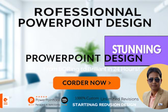 design a professional powerpoint presentation with modern and creative slides