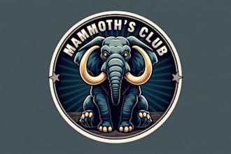 do mammoth elephant mascot sport team club badge