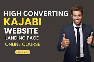 create kajabi websites, landing page, and email sequences, online course