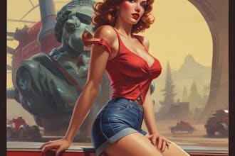 draw a pin up girl and pin up girl illustration