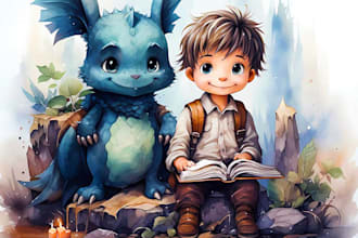 watercolor children storybook illustration kids book illustration
