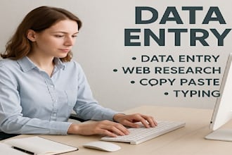 be your virtual assistant for data entry and admin tasks