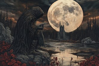do dark medieval art illustration for you