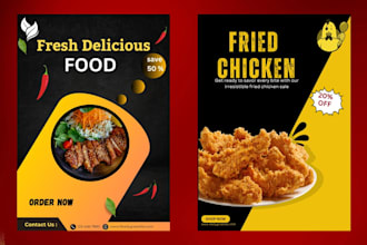 professional modern restaurant menu food flyer posters