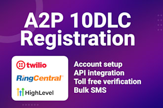 a2p 10dlc on twilio, ghl and grasshopper tcr registration ringcentral