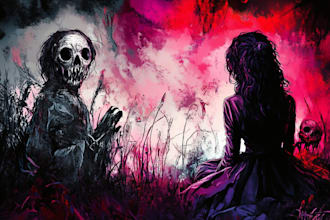 make creepy dark art or horror character illustration
