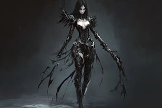 create dark horror fantasy character art