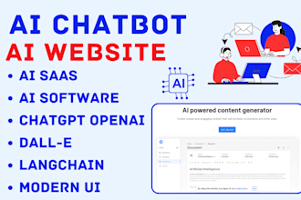 develop ai website ai mobile app , ai saas app, ai chatbot, custom ai software