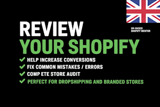 audit and review your shopify store, improve cro, SEO, boost traffic and sales