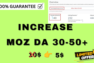 increase moz da domain authority 40 to 50