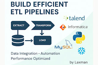 build efficient etl pipelines using talend, informatica, or python