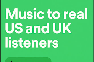 promote your spotify track to real US and UK listeners, streams organically