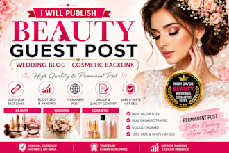do publish beauty guest post wedding blog cosmetic backlink
