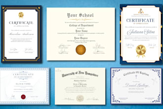 design a custom  diploma certificate, degree, and award certificates