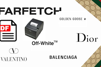 create realistic farfetch and luxury brand invoices for resale or backup
