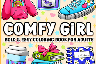 do eye catching bold and easy coloring pages and cover for kdp