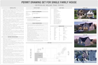 draftsman of house permit drawings, floor plan, blueprints in autocad 2d