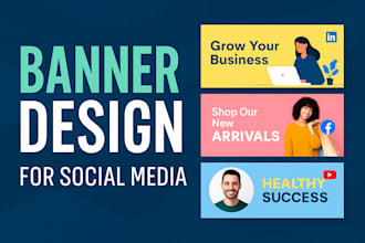 design eye catching linkedin facebook youtube banners