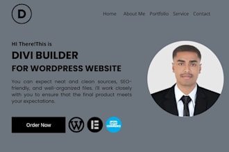 use divi and elementor to create a wordpress website